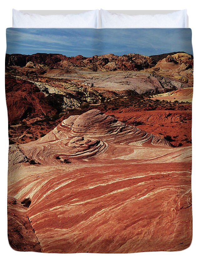 Valley Of Fire Duvet Cover featuring the photograph Valley of Fire 3 by Alan Socolik
