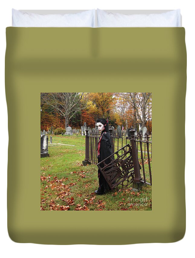 Halloween Duvet Cover featuring the photograph Vampire Costume 2 by Amy E Fraser