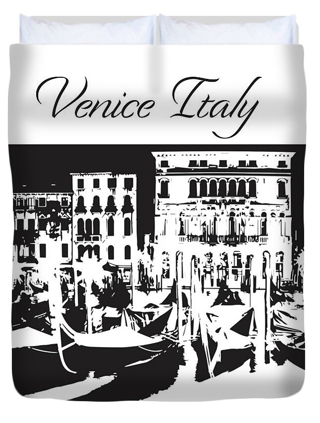 Venice Duvet Cover featuring the photograph Venice Italy Silhouette by John McGraw