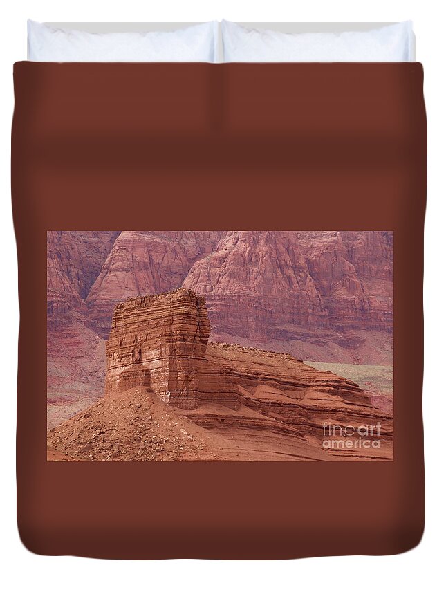 Photography Duvet Cover featuring the photograph Vermillion Monolith by Sean Griffin