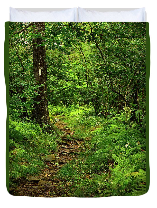 Vertical Shenandoah Np Green Duvet Cover featuring the photograph Vertical Shenandoah NP Green by Raymond Salani III
