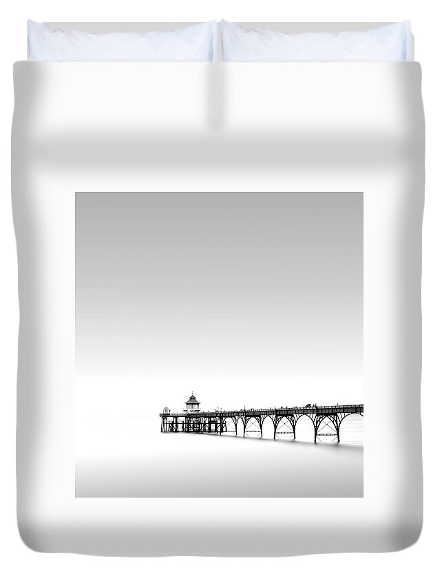 Clear Sky Duvet Cover featuring the photograph Victorian Pier by Ambientreflection.com