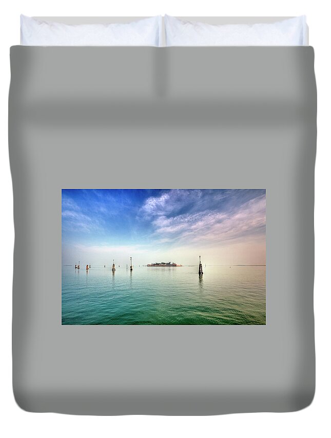 Scenics Duvet Cover featuring the photograph View Of Island by Giovanna - Joana Kruse