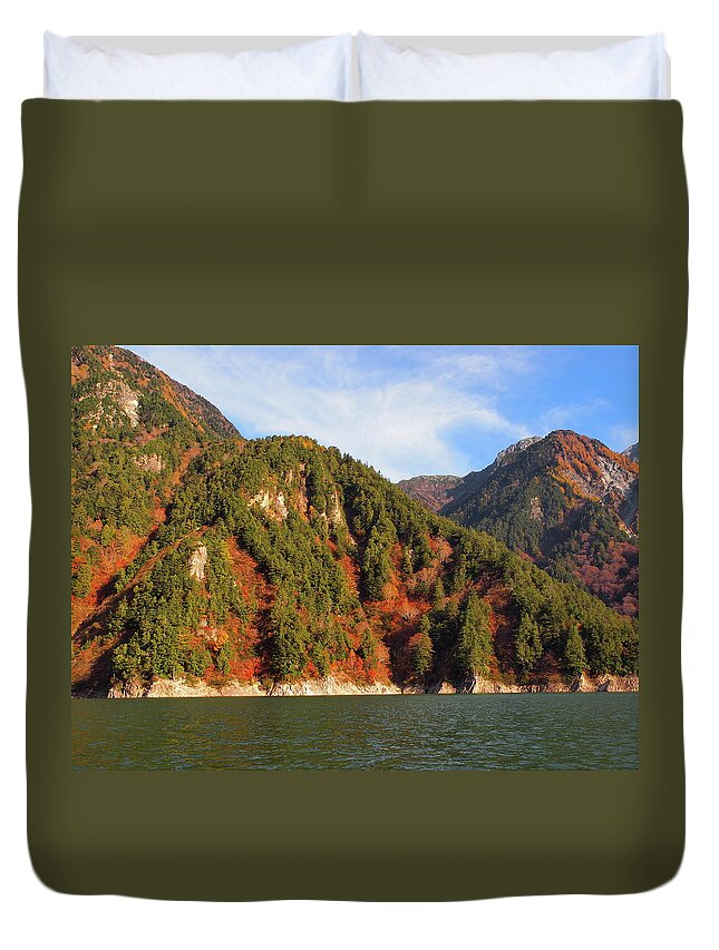 Tranquility Duvet Cover featuring the photograph View Of Kurobe Dam by Photo By Sheldon@yilan