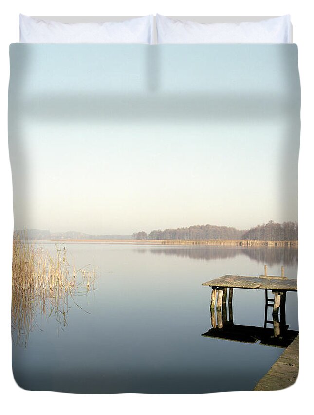 Tranquility Duvet Cover featuring the photograph View Of Landscape by Wojtek Mszyca Jr