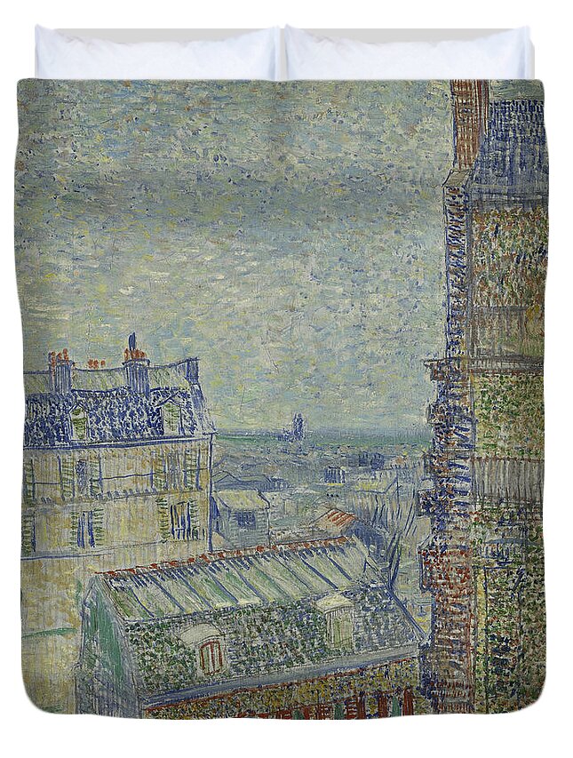Vincent Duvet Cover featuring the painting View of Paris from Theos apartment in the rue Lepic, 1887 by Vincent Van Gogh
