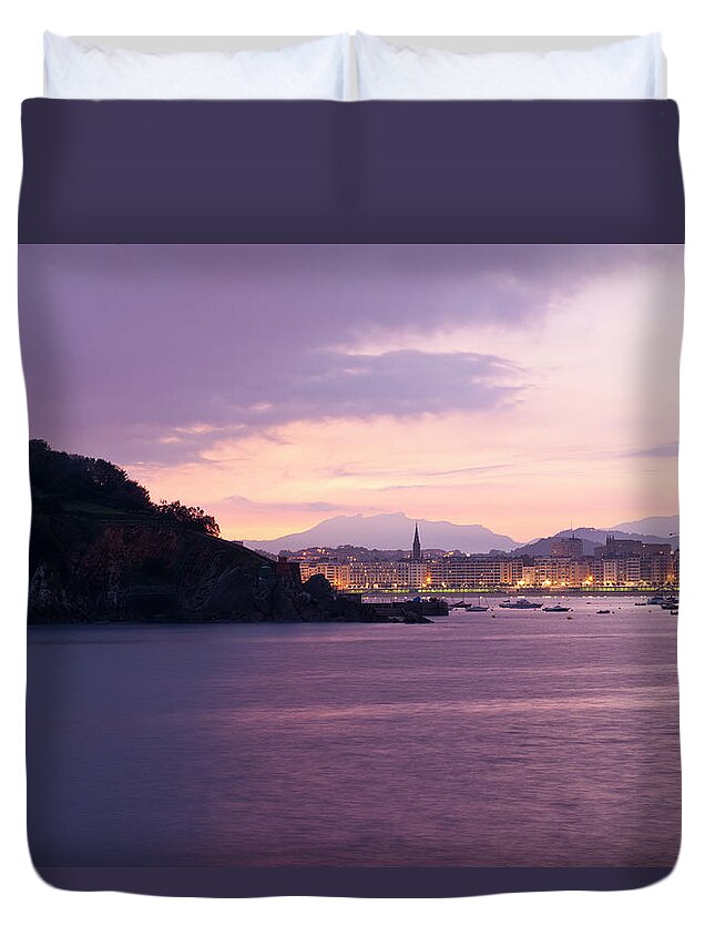 Tranquility Duvet Cover featuring the photograph View Of The Town From Paseo Eduardo by Maremagnum