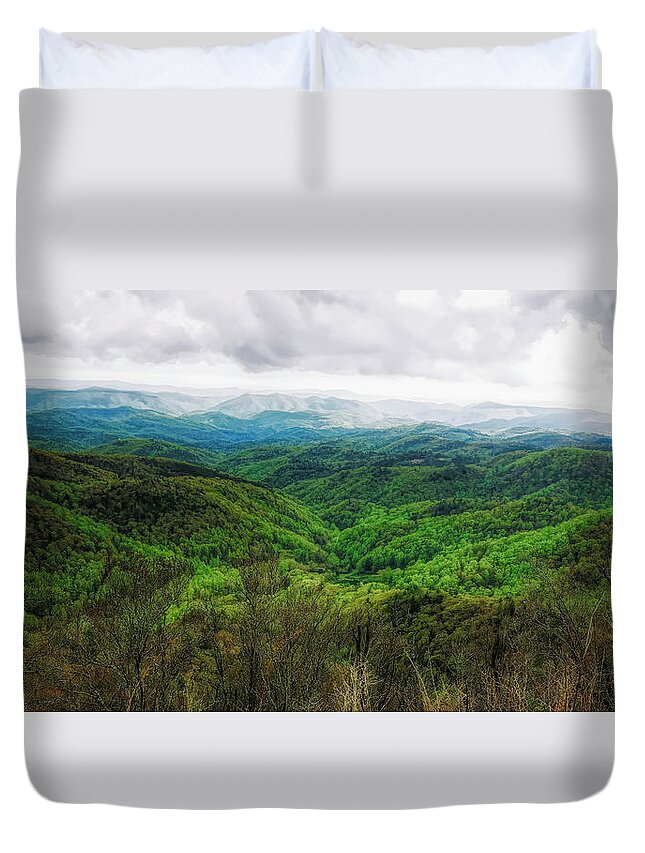 Artistic Duvet Cover featuring the digital art Views from the Parkway#2 by Phill Doherty