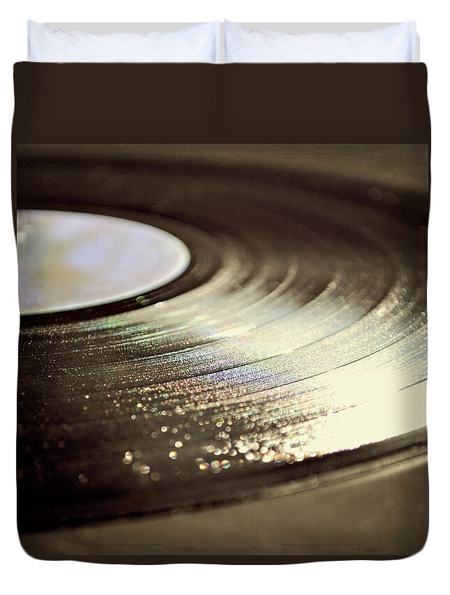 Music Duvet Cover featuring the photograph Vinyl Record by Photo - Lyn Randle