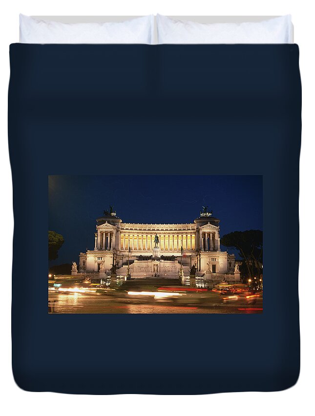 Statue Duvet Cover featuring the photograph Vittorio Emanuele Monument, Rome, Italy by Lonely Planet