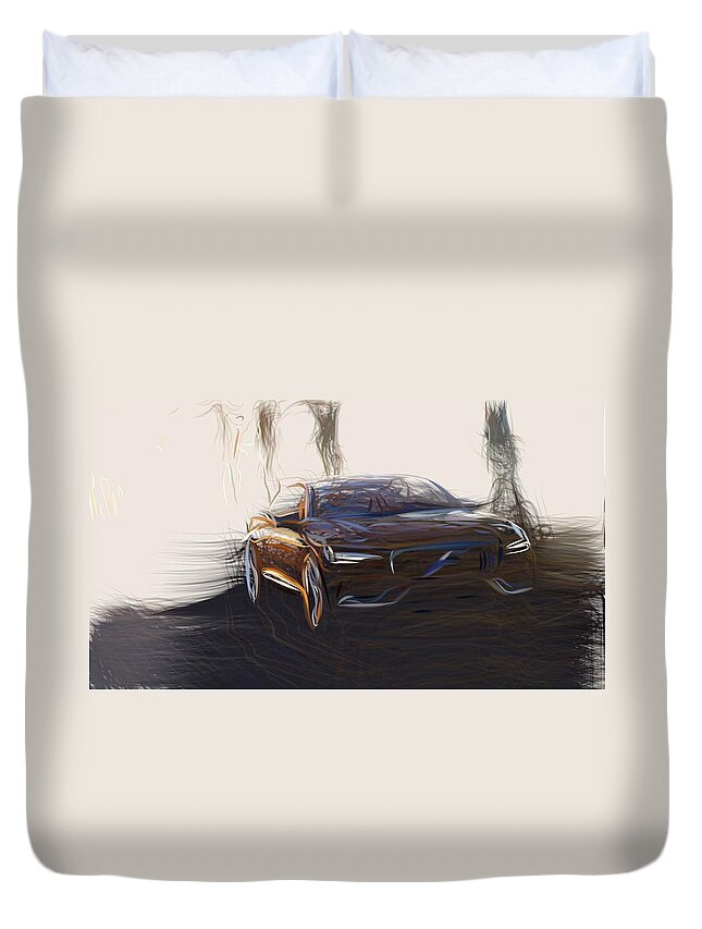 Volvo Duvet Cover featuring the digital art Volvo Estate Drawing by CarsToon Concept