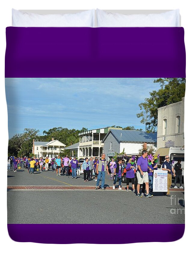 Alzheimers Duvet Cover featuring the photograph Walk to End Alzheimers 2018 by Evelyn Hill