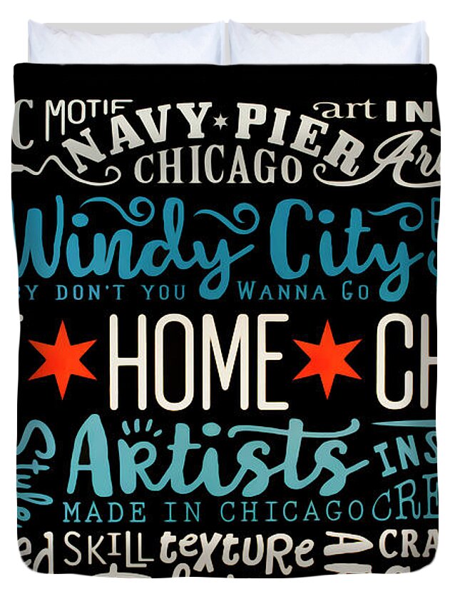 Chicago Duvet Cover featuring the photograph Wall art Chicago by Stuart Manning