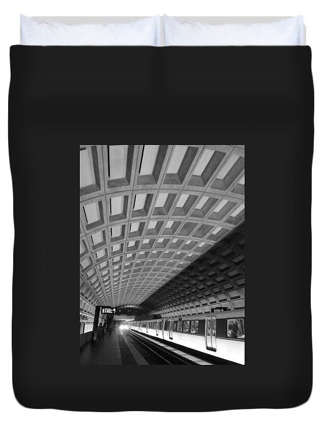 Dc Duvet Cover featuring the photograph Washington DC metro by Patricia Caron