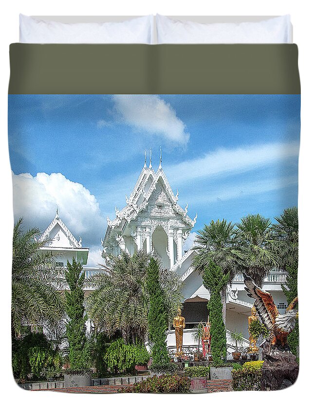 Scenic Duvet Cover featuring the photograph Wat Tham Khuha Sawan Phra Ubosot DTHU0923 by Gerry Gantt