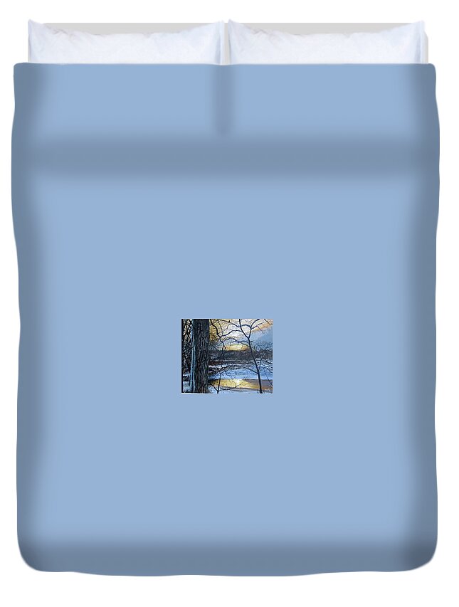  Duvet Cover featuring the painting Watcher by William Brody