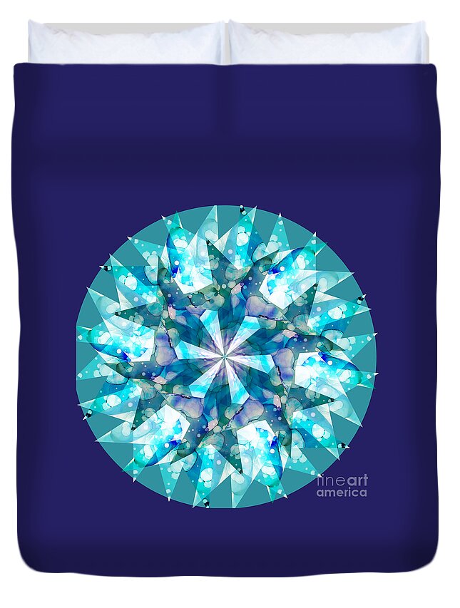 Blues Duvet Cover featuring the digital art Water Kaleidoscope by Shelley Myers