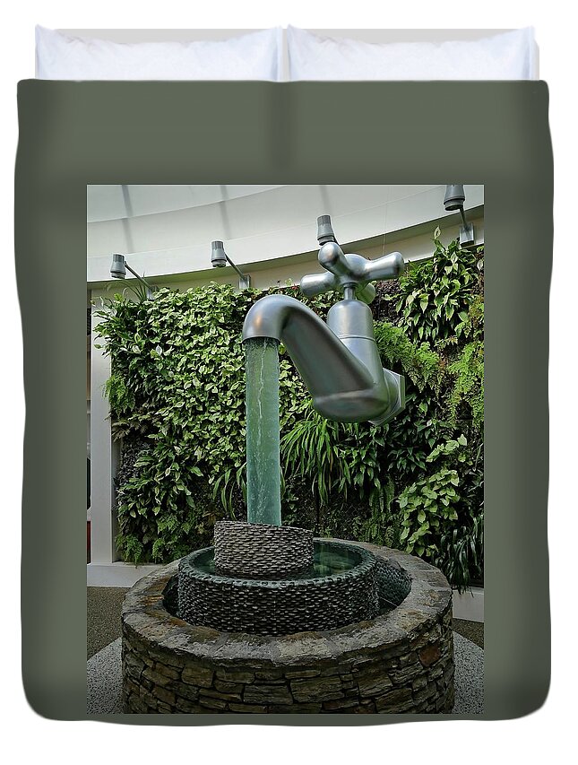 Container Duvet Cover featuring the photograph Water sculpture by Martin Smith