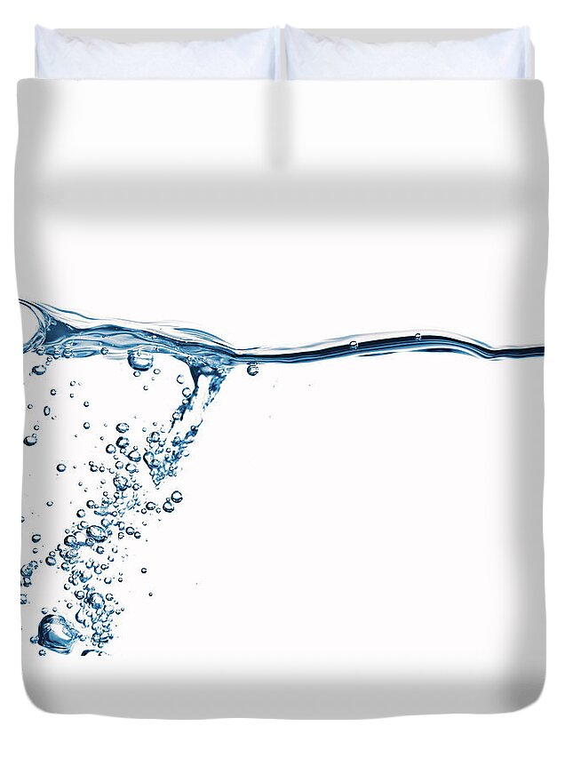 Problems Duvet Cover featuring the photograph Water Splash With Bubbles by Ldf