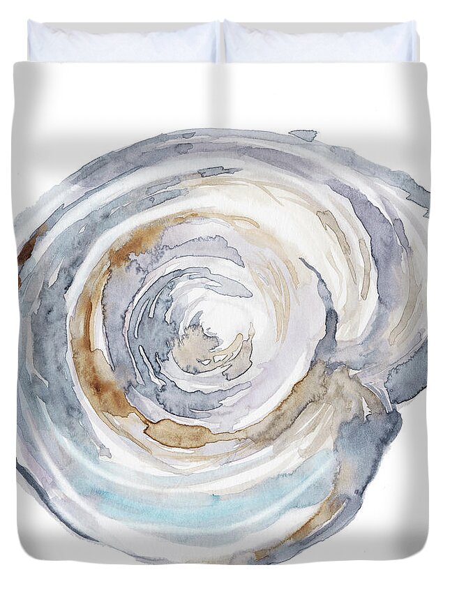 Abstract Duvet Cover featuring the painting Watercolor Tree Ring IIi by Ethan Harper
