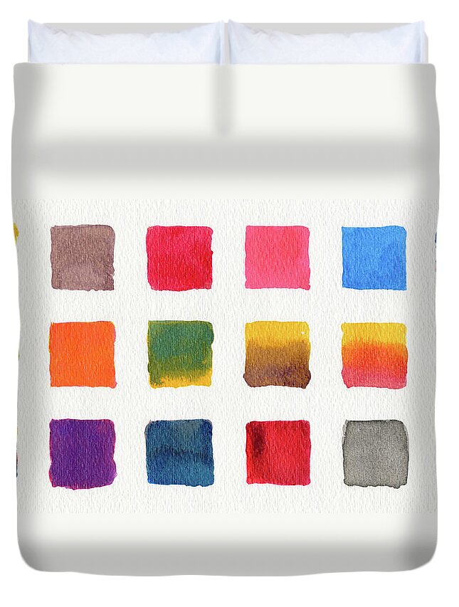 Art Duvet Cover featuring the digital art Watercolours On Paper by Mustafahacalaki