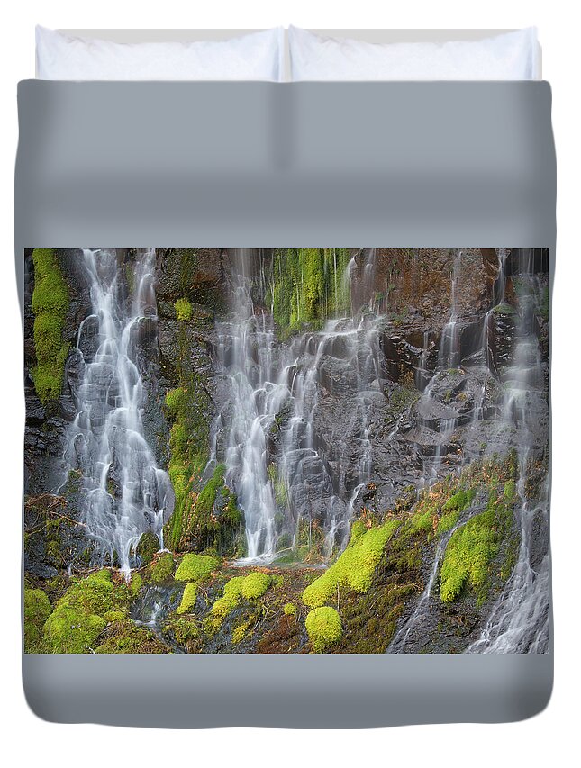 Waterfall Duvet Cover featuring the photograph Waterfall Detail by Jean Noren