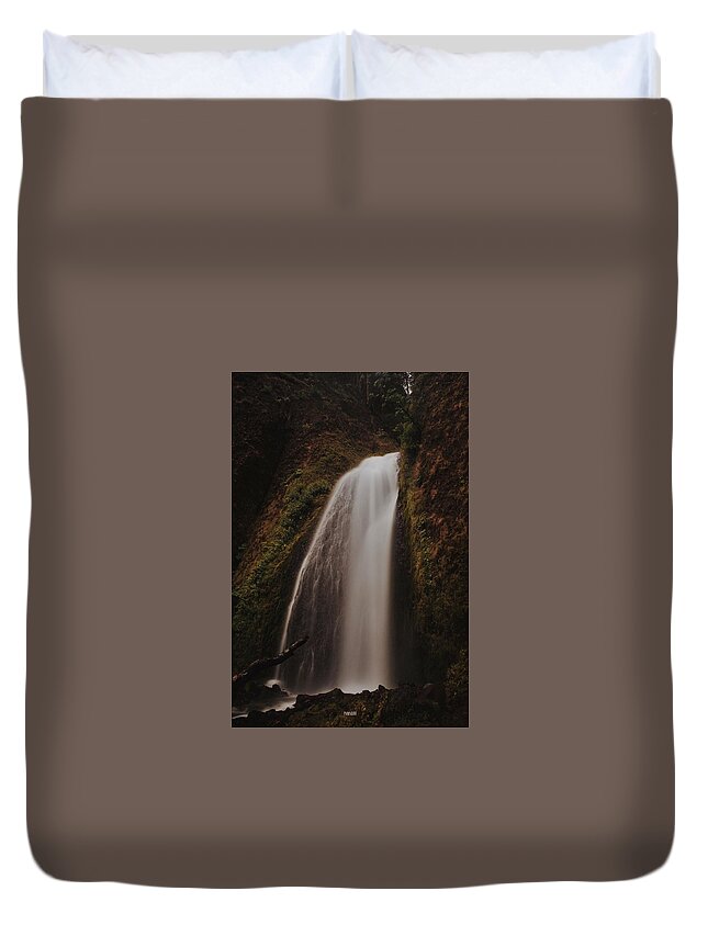Waterfall Duvet Cover featuring the photograph Waterfall by Noah Mahlon