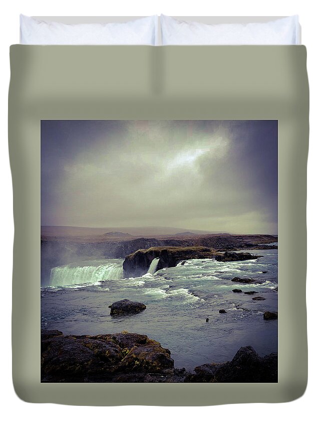 Waterfall Duvet Cover featuring the photograph Waterfall of the Gods by Jim Cook