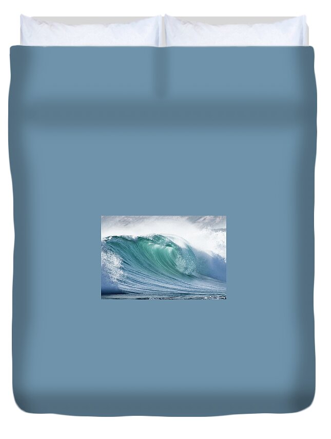 Port Lincoln Duvet Cover featuring the photograph Wave In Pristine Ocean by John White Photos