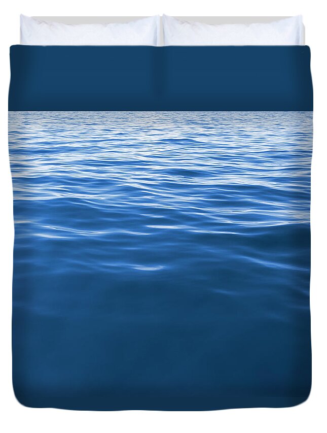Waving Duvet Cover featuring the photograph Wave Texture Background - Deep Blue Xxxl by 4fr