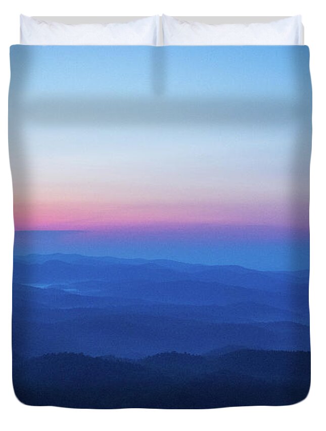 Sunrise Duvet Cover featuring the photograph Waves of Blue by Mary Ann Artz