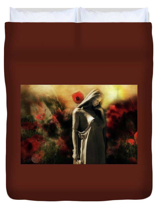  Duvet Cover featuring the photograph We Will Remember Them by Cybele Moon