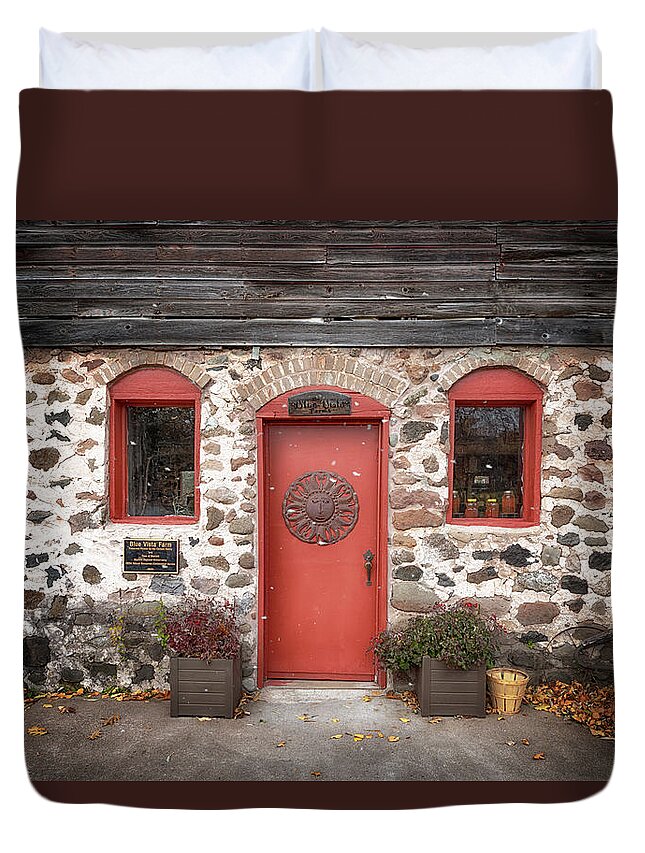 Autumn Duvet Cover featuring the photograph Welcome to Blue Vista Farm by Susan Rissi Tregoning
