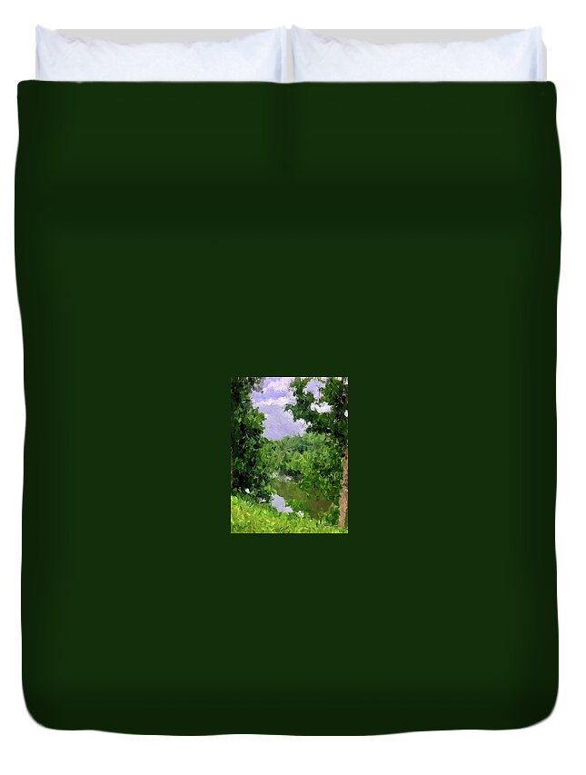Landscape Painting Duvet Cover featuring the painting West Cornwell, Connecticut by Joan Reese