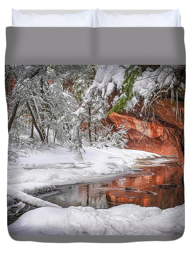 Sedona Duvet Cover featuring the photograph West Fork in Winter by Will Wagner