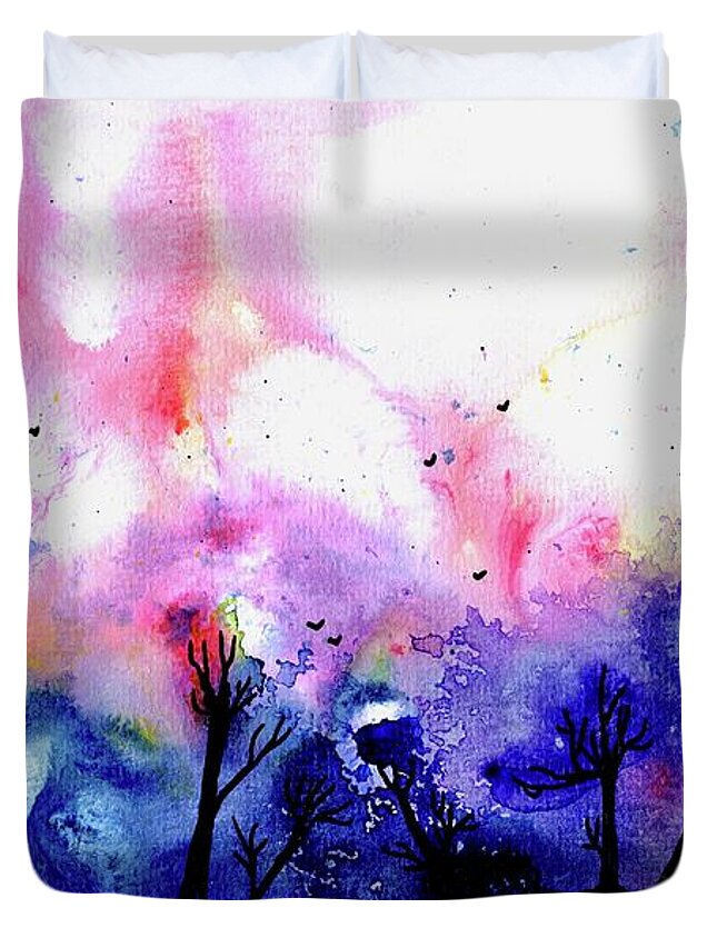 West Sky Duvet Cover featuring the painting West Sky by Kume Bryant