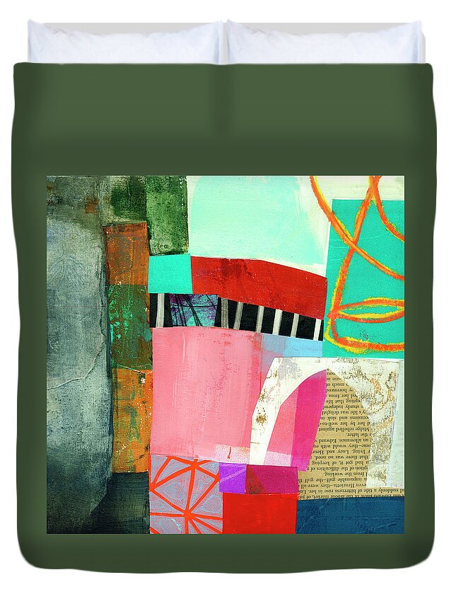 Abstract Art Duvet Cover featuring the painting What Else? by Jane Davies