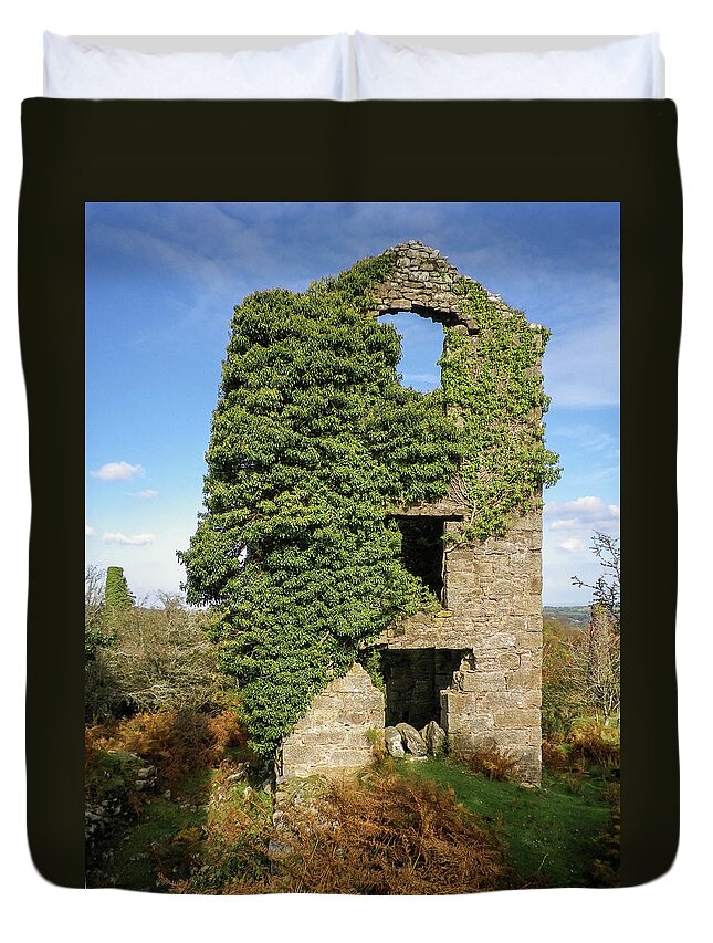 Marke Valley Duvet Cover featuring the photograph Whim Winding Engine House Marke Valley Bodmin Moor Cornwall by Richard Brookes