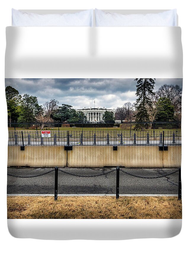 America Duvet Cover featuring the photograph White House Fence by Bill Chizek