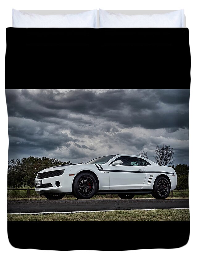 Chevy Duvet Cover featuring the digital art White Knight by Douglas Pittman
