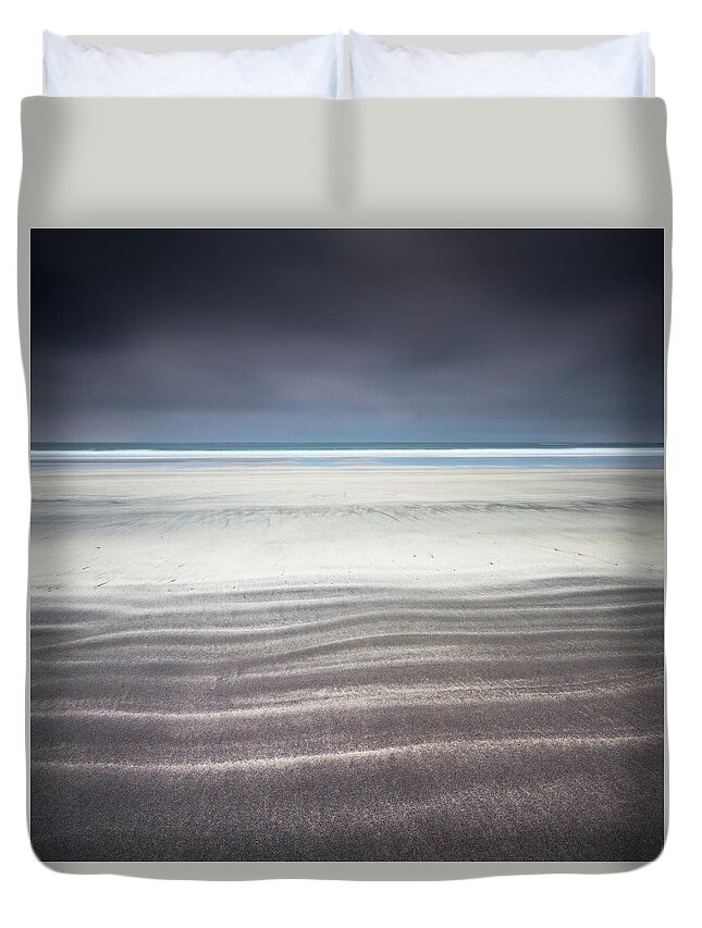 Isle Of Eigg Duvet Cover featuring the photograph White Lines by Anita Nicholson
