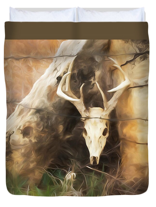 Kansas Duvet Cover featuring the photograph White-tail Deer 009 by Rob Graham