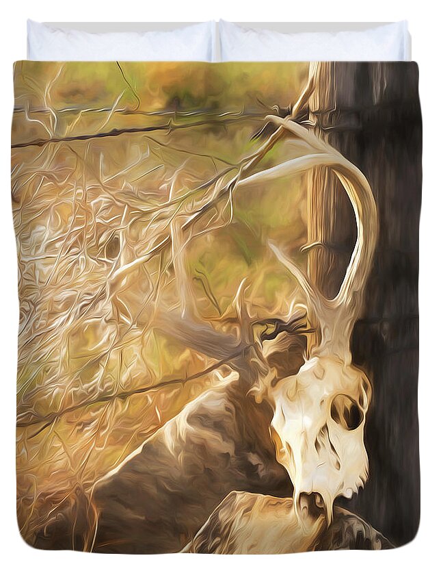 Kansas Duvet Cover featuring the photograph White-tail Deer 011 by Rob Graham