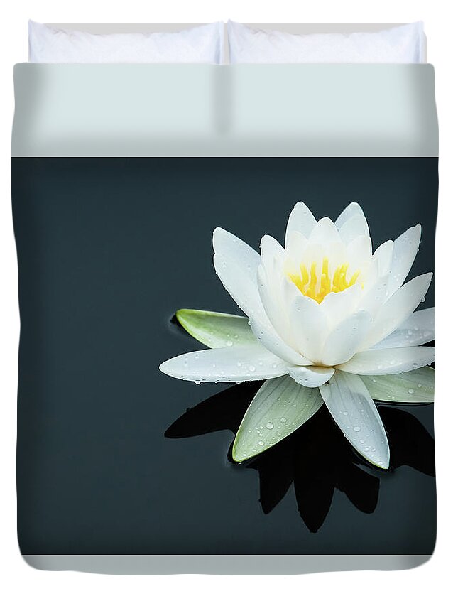 White Water Lily Duvet Cover featuring the photograph White Water Lily by Todd Henson
