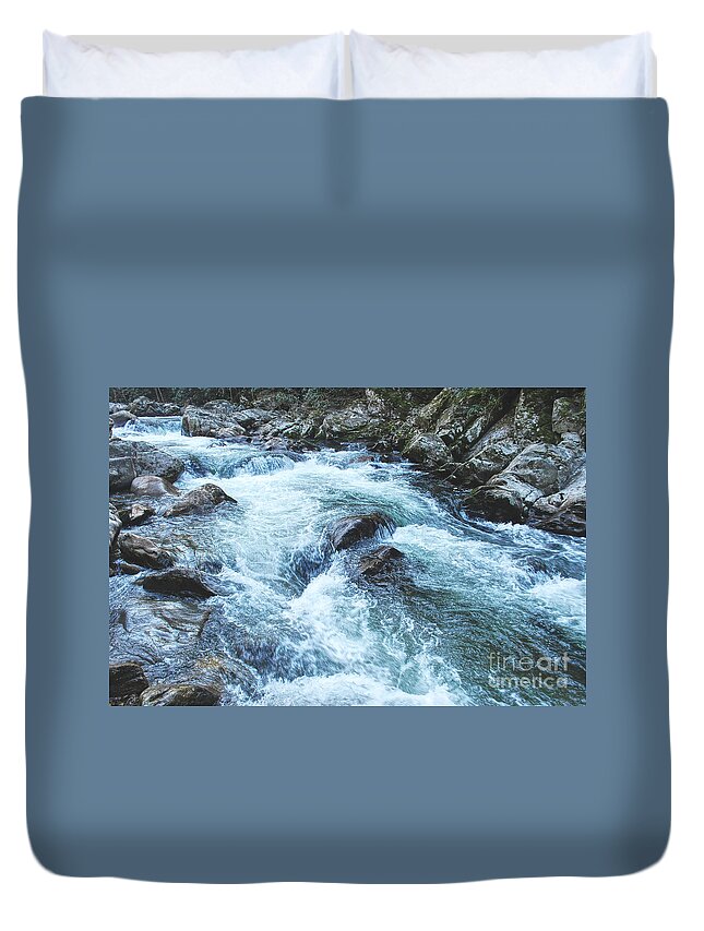 Photography Duvet Cover featuring the photograph White Water Rapids by Phil Perkins