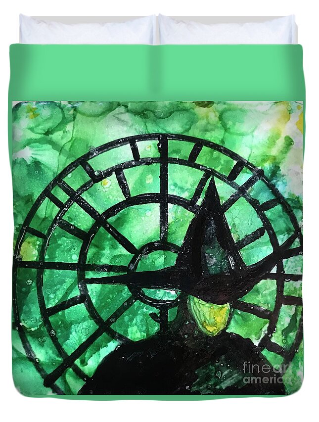 Wicked Duvet Cover featuring the painting Wicked by Patty Donoghue