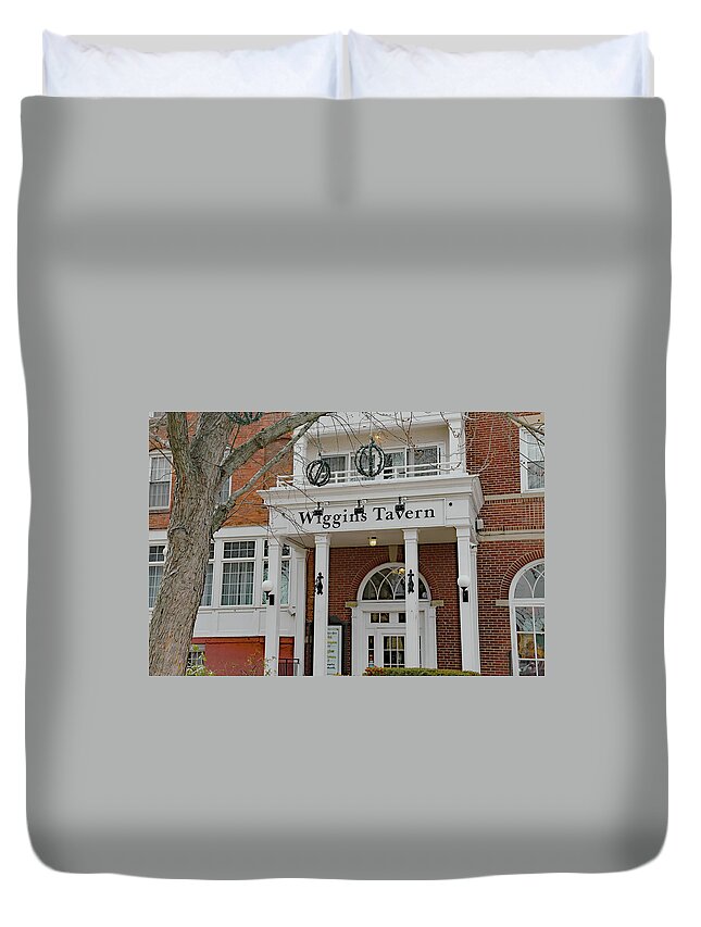 Wiggins Duvet Cover featuring the photograph Wiggins Tavern Northampton MA by Imagery-at- Work