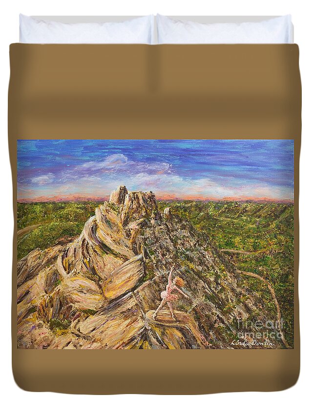 Medora Duvet Cover featuring the painting Wild and Free by Linda Donlin