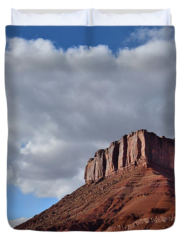 Castle Valley Duvet Cover featuring the photograph Wild Horse Butte in Castle Valley in Utah by Ray Mathis