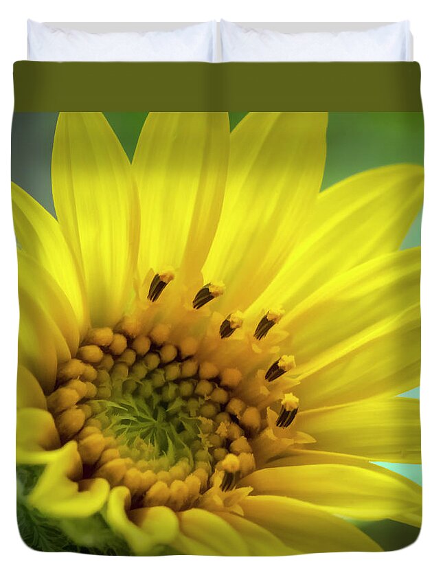 Sunflower Duvet Cover featuring the photograph Wild Sunflower by Cathy Kovarik